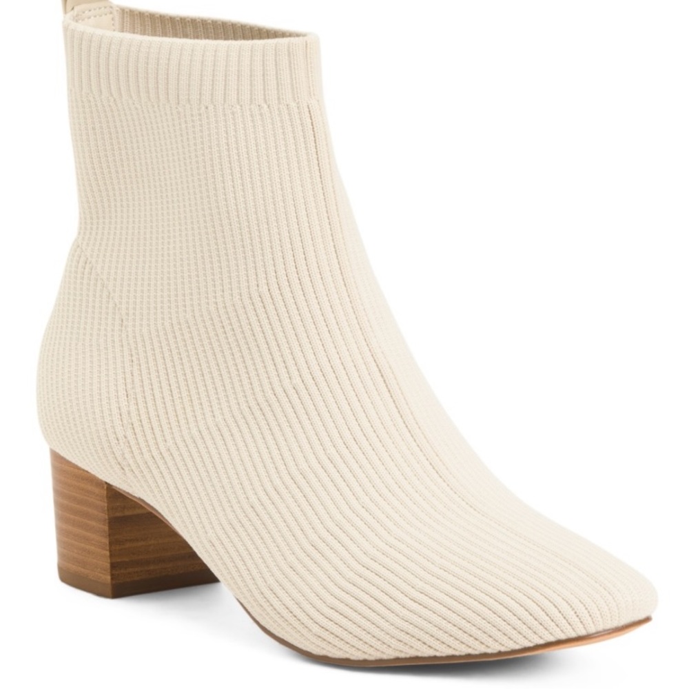 Joie creme stretch knit boots - wore some but lots of wear left